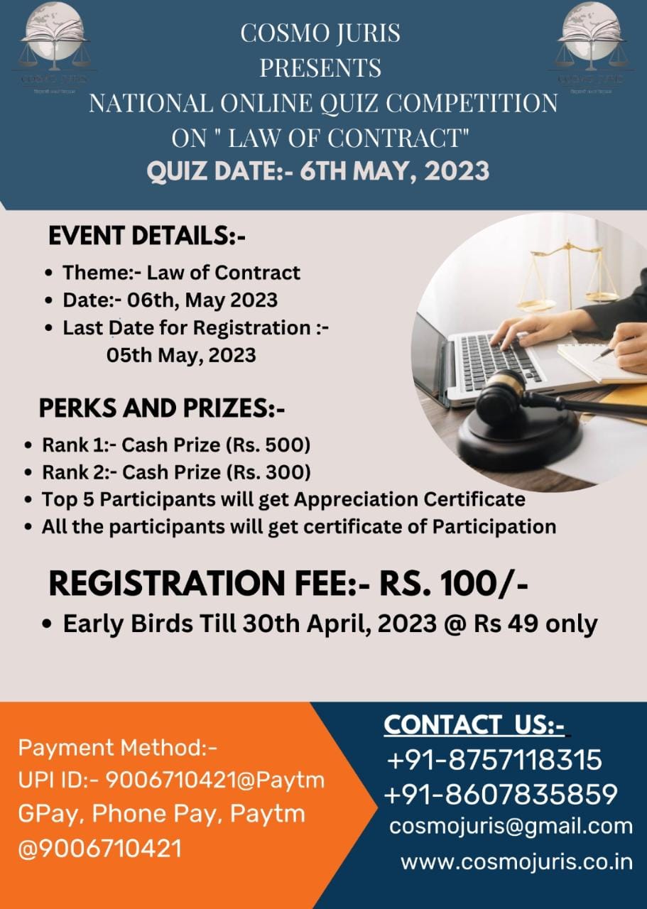 Cosmo Juris National Online Quiz Competition on 