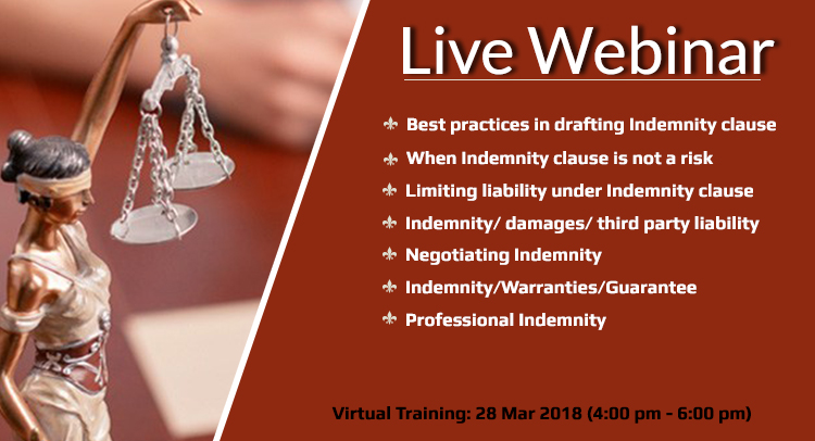 Lawyers: Live Webinar on Indemnity