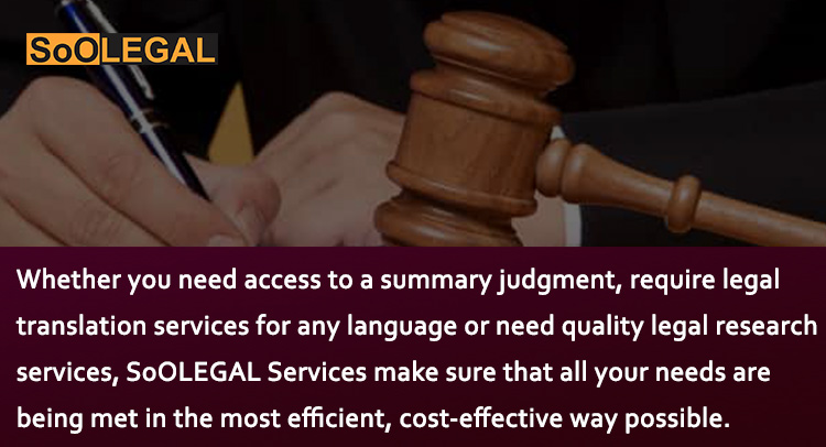 Summary Judgment, Legal Translation Services, Legal Research