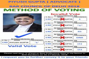 Piyush Gupta Advocate for the member in the election of BCD 2018