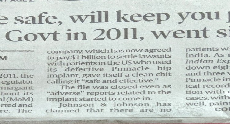 Defective Medical Device by J& J