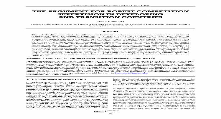 An important article about the benefits of competition or antitrust law...