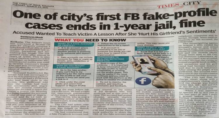 Fake Profile on Facebook: Illegality & penal consequences